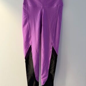Stylish Purple Leggings with Black Accents
